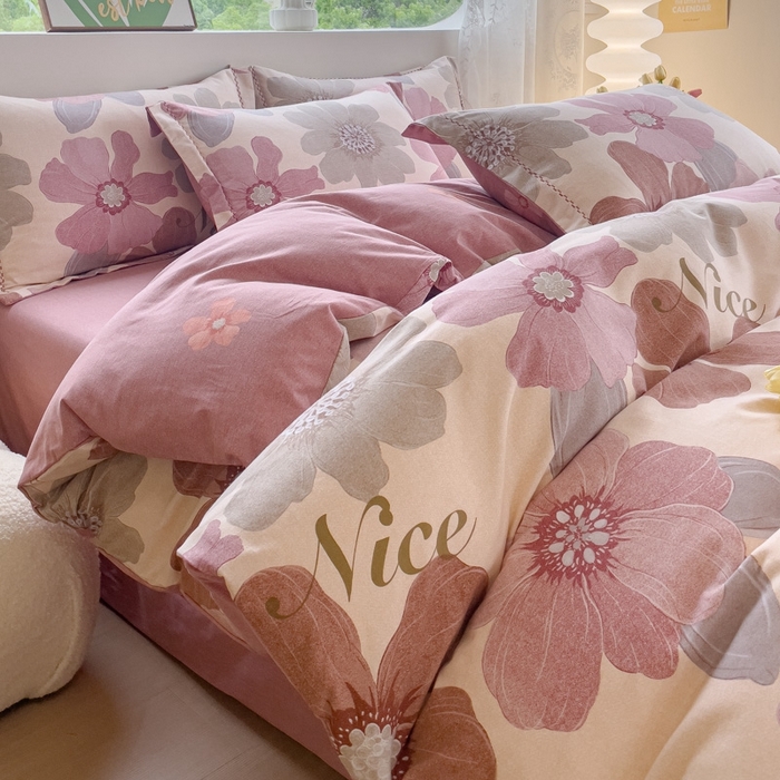 91家纺网 家纺一手货源 找家纺 帅露家纺 2025新款全棉超柔加厚生态磨毛四件套  半月时光