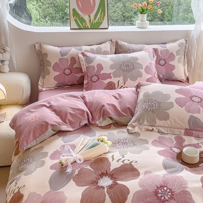 91家纺网 家纺一手货源 找家纺 帅露家纺 2025新款全棉超柔加厚生态磨毛四件套  半月时光