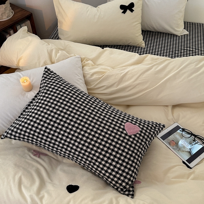 91家纺网 家纺一手货源 找家纺 洋铭区（原狠狠爱）2024新款水洗棉毛巾绣四件套 爱心蝴蝶结