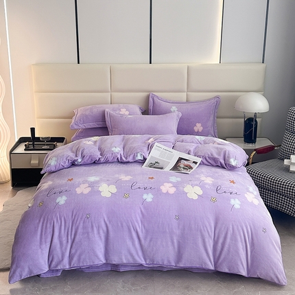 91家纺网 家纺一手货源 找家纺 （总）尚品凤凰2025新款高克重印花牛奶绒四件套-工艺款