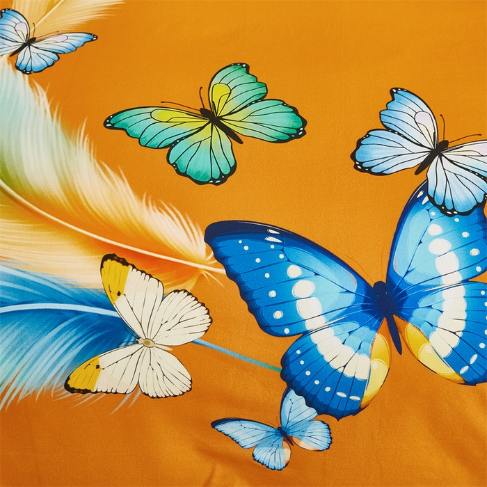 91家纺网 家纺一手货源 找家纺 雲归梦 2024新款加厚全棉生态磨毛大版四件套 仙香花骨-桔