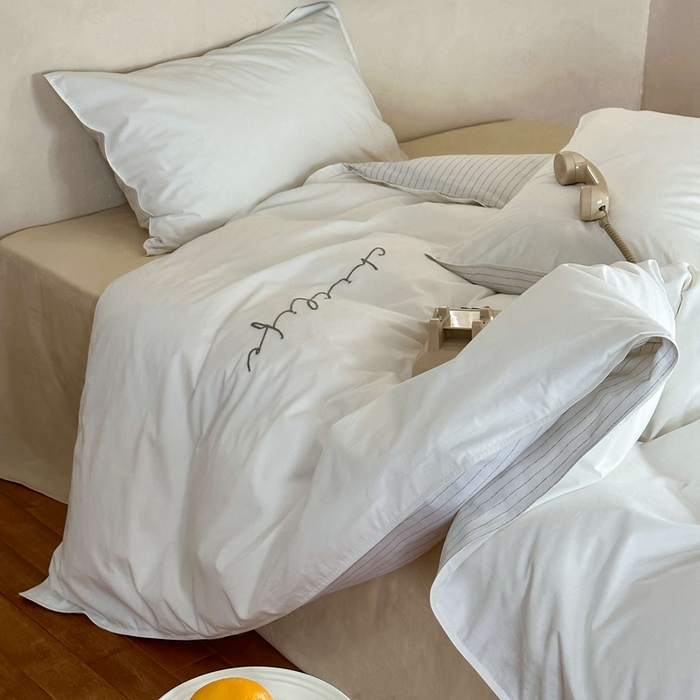 91家纺网 家纺一手货源 找家纺 时年家纺 2024新款40毛巾绣全工艺水洗全棉系列四件套（充值会员优惠5元） 象牙条