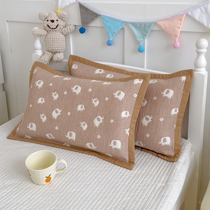 91家纺网 家纺一手货源 找家纺 （总）2024新品色织全棉三层纱布枕套儿童夹棉枕头套成人纯棉纱布枕巾直播