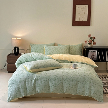 91家纺网 家纺一手货源 找家纺 （总）慕色家纺 2024新款A类全棉色织提花四件套系列