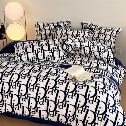 91家纺网 家纺一手货源 找家纺 （总）启程家纺 2024新款A类牛奶绒轻奢大牌风四件套