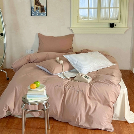 时年家纺 2024新款40毛巾绣全工艺水洗全棉系列四件套（充值会员优惠5元） 奶咖条