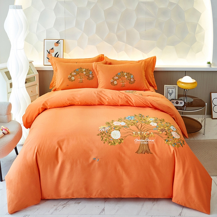 91家纺网 家纺一手货源 找家纺 雲归梦 2024新款加厚全棉生态磨毛大版四件套 光年之外 桔