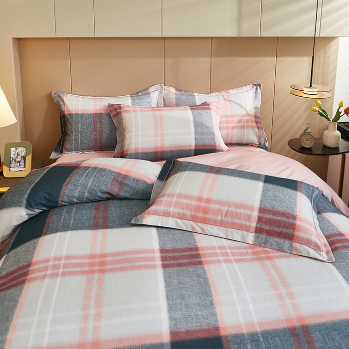 91家纺网 家纺一手货源 找家纺 雲归梦 2024新款加厚全棉生态磨毛大版四件套 莫妮卡-粉