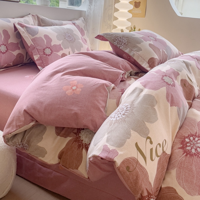 91家纺网 家纺一手货源 找家纺 帅露家纺 2025新款全棉超柔加厚生态磨毛四件套  半月时光