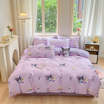 博雅 2024新款三丽鸥全棉印花卡通四件套 派对库洛米