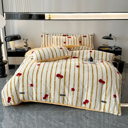 91家纺网 家纺一手货源 找家纺 （总）富缦庭 2024新款标准8.5斤350克兔毛绒印花四件套