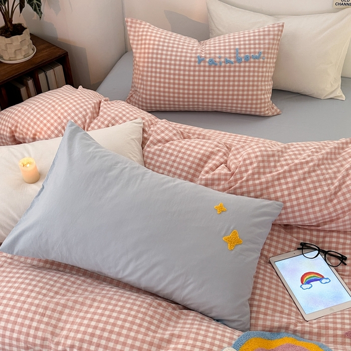 91家纺网 家纺一手货源 找家纺 洋铭区（原狠狠爱）2024新款水洗棉毛巾绣四件套 七彩浮云