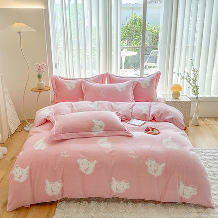 91家纺网 家纺一手货源 找家纺 （总）尚品凤凰2025新款高克重印花牛奶绒四件套-工艺款