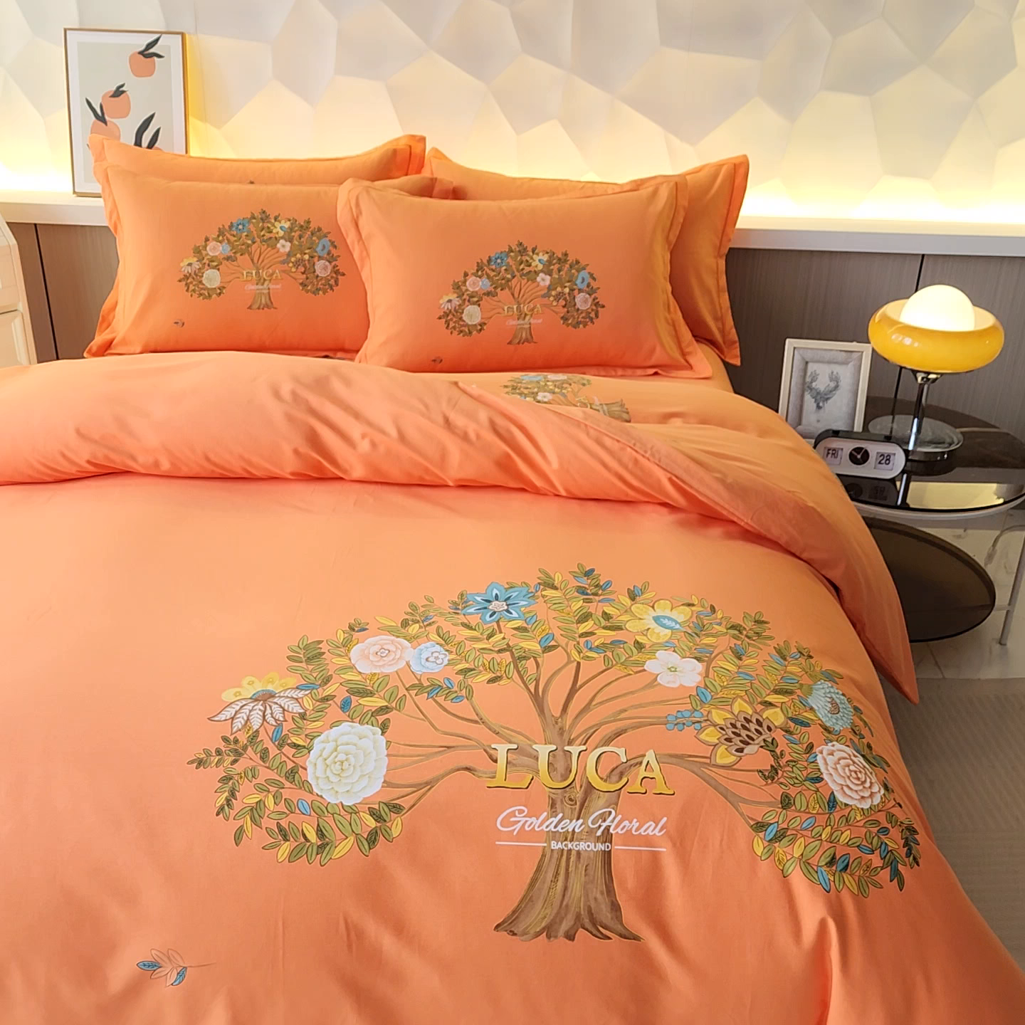 91家纺网 家纺一手货源 找家纺 雲归梦 2024新款加厚全棉生态磨毛大版四件套 光年之外 桔