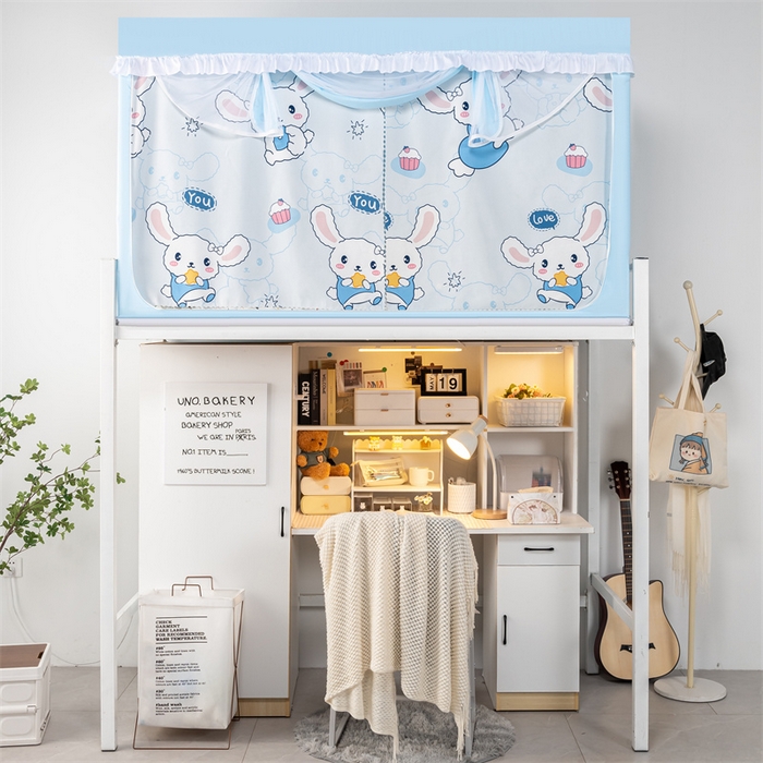 91家纺网 家纺一手货源 找家纺 新太阳蚊帐 2025新款卡通学生遮光床帘 花边款小狗