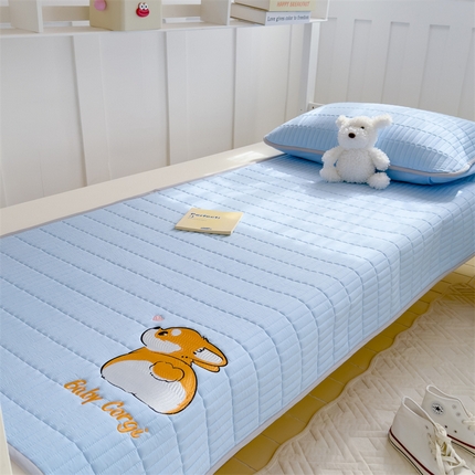 91家纺网 家纺一手货源 找家纺 （总）2025新品水洗双层纱刺绣大豆夹棉床垫床护垫学生床