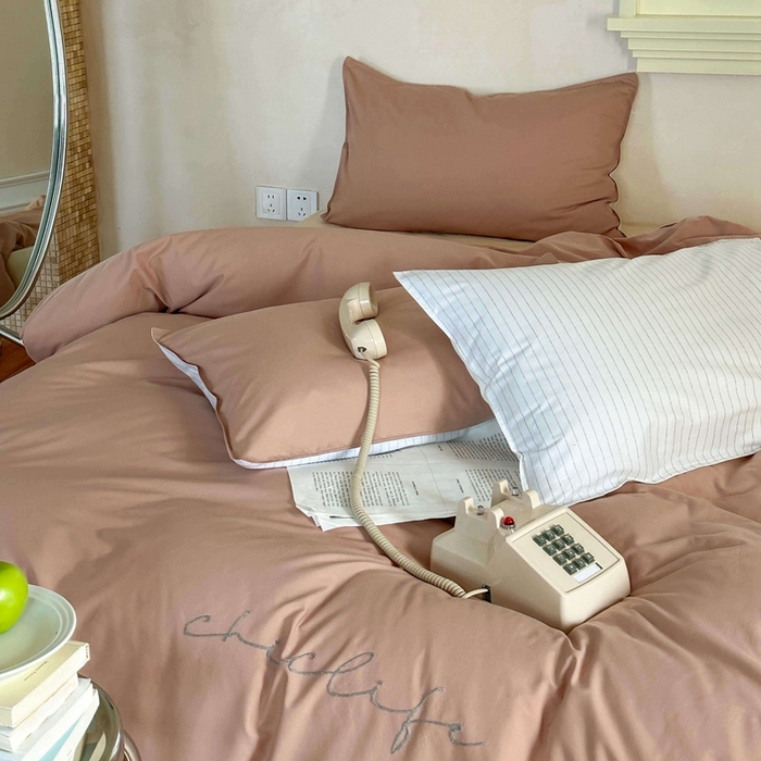 91家纺网 家纺一手货源 找家纺 时年家纺 2024新款40毛巾绣全工艺水洗全棉系列四件套（充值会员优惠5元） 奶咖条