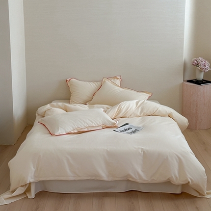 梦享生活家居 2024新款Ａ类50支全棉磨毛密拷边四件套系列 密拷边奶茶色