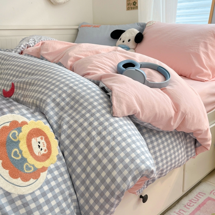 91家纺网 家纺一手货源 找家纺 海岛哥哥 2025新款云柔棉毛巾绣 四件套 毛巾绣-甜蜜蛋糕