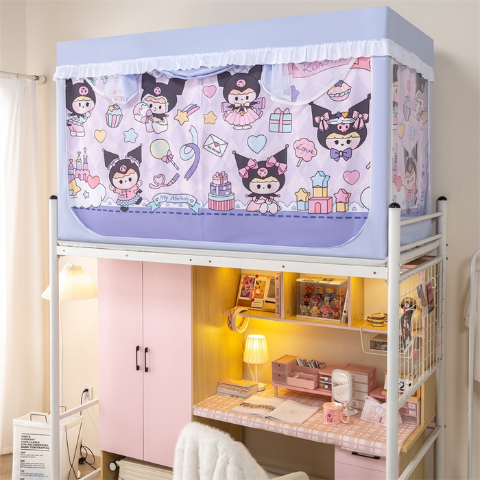 91家纺网 家纺一手货源 找家纺 新太阳蚊帐 2025新款卡通学生遮光床帘 古灵精怪