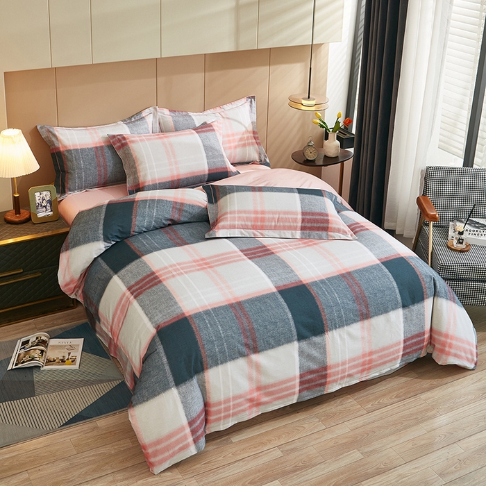 91家纺网 家纺一手货源 找家纺 雲归梦 2024新款加厚全棉生态磨毛大版四件套 莫妮卡-粉