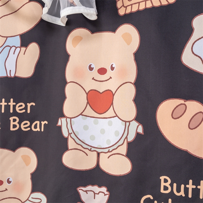 91家纺网 家纺一手货源 找家纺 新太阳蚊帐 2025新款卡通学生遮光床帘 烘焙熊熊