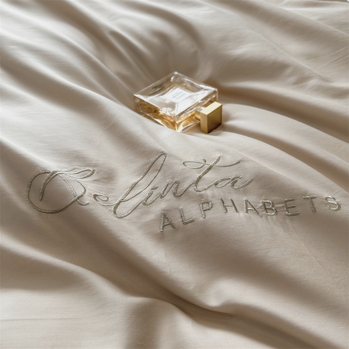 91家纺网 家纺一手货源 找家纺 宅家居 2024新款莫奈花园系列-轻奢小香风双面纯棉刺绣长绒棉四件套 莫奈花园-香槟金