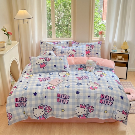 91家纺网 家纺一手货源 找家纺 （总）博雅 2024新款三丽鸥全棉印花卡通四件套