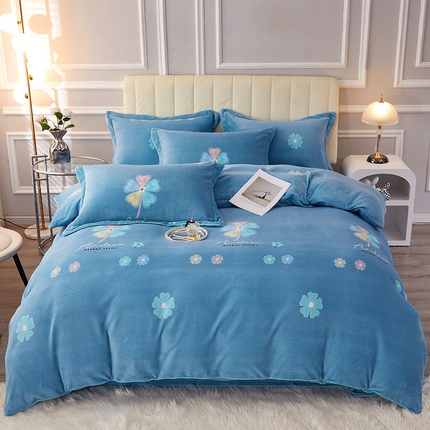 91家纺网 家纺一手货源 找家纺 （总）尚品凤凰2025新款高克重印花牛奶绒四件套-工艺款