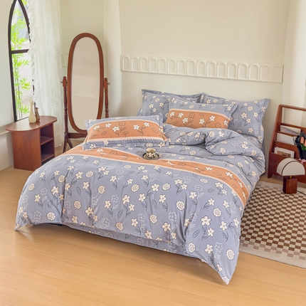 91家纺网 家纺一手货源 找家纺 （总2）喜四方 2024新款全棉磨毛纯棉印花四件套