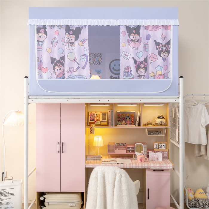 91家纺网 家纺一手货源 找家纺 新太阳蚊帐 2025新款卡通学生遮光床帘 古灵精怪