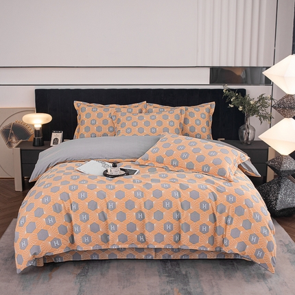 91家纺网 家纺一手货源 找家纺 （总2）喜四方 2024新款全棉磨毛纯棉印花四件套