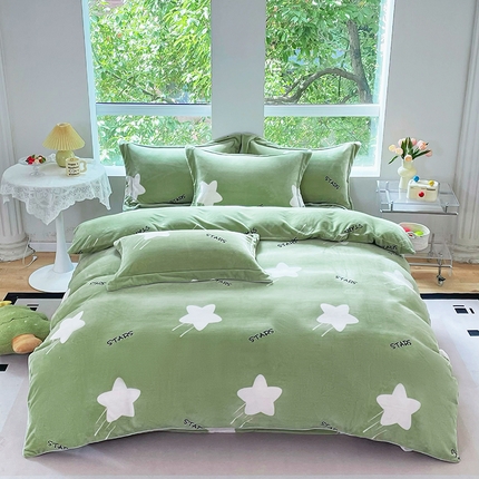 91家纺网 家纺一手货源 找家纺 （总）尚品凤凰2025新款高克重印花牛奶绒四件套-工艺款