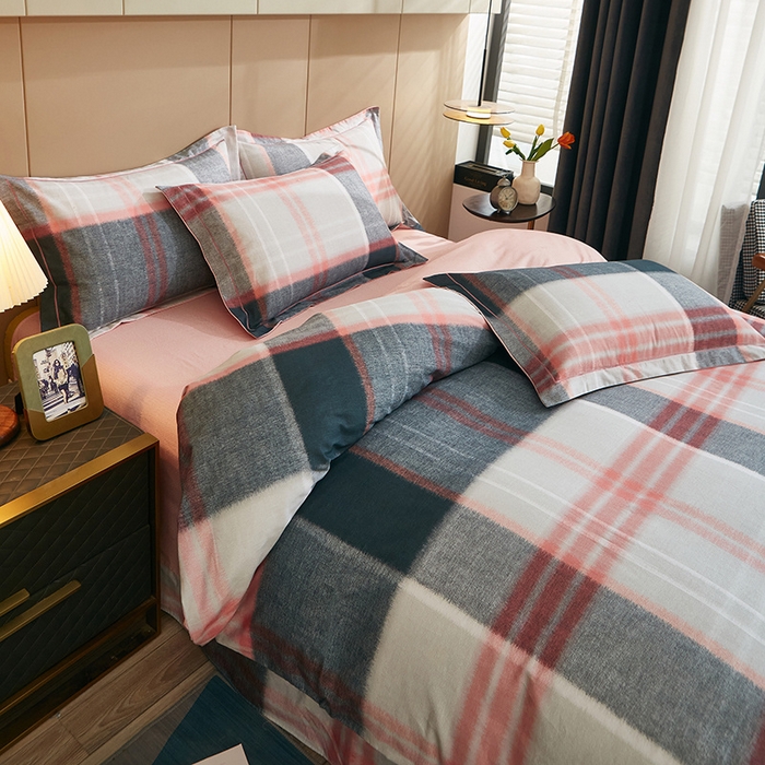 91家纺网 家纺一手货源 找家纺 雲归梦 2024新款加厚全棉生态磨毛大版四件套 莫妮卡-粉