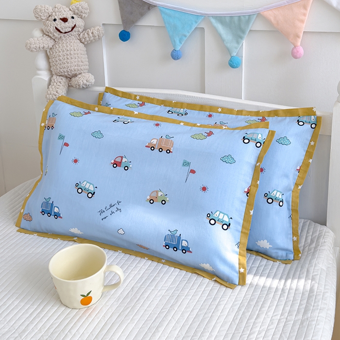 91家纺网 家纺一手货源 找家纺 2024新款A类133x72铂金全棉枕套枕头枕芯七彩童年系列 枕套+枕芯-棚拍图 汽车之家