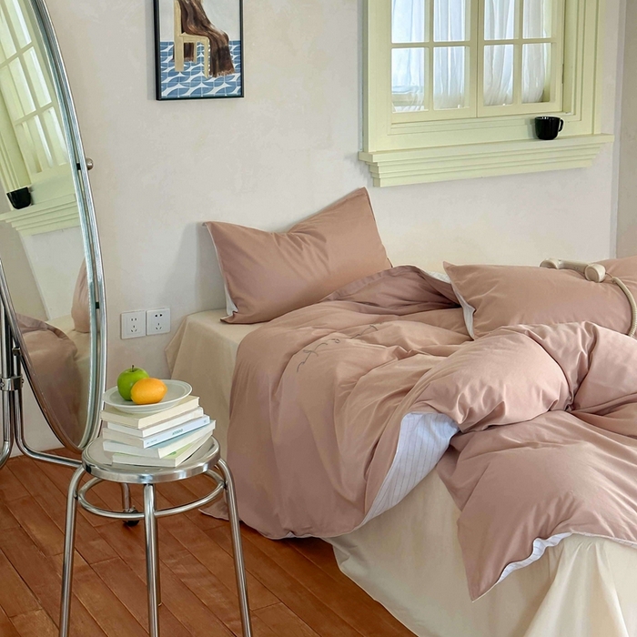 91家纺网 家纺一手货源 找家纺 时年家纺 2024新款40毛巾绣全工艺水洗全棉系列四件套（充值会员优惠5元） 奶咖条