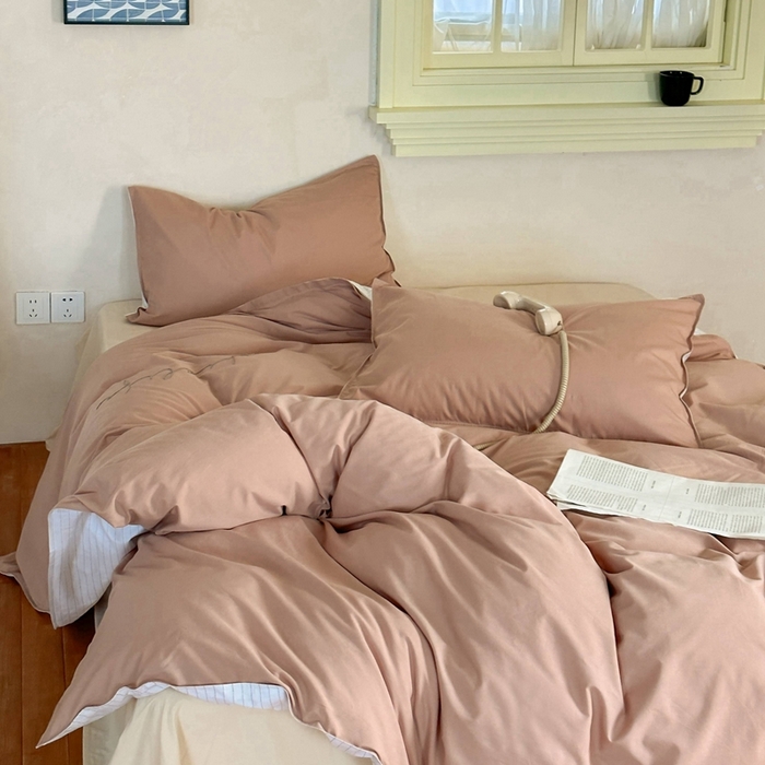 91家纺网 家纺一手货源 找家纺 时年家纺 2024新款40毛巾绣全工艺水洗全棉系列四件套（充值会员优惠5元） 奶咖条