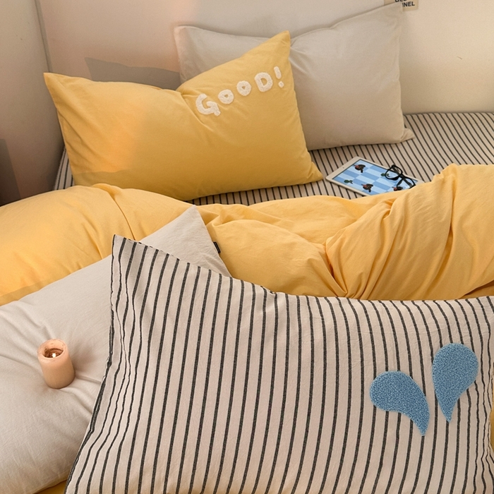 91家纺网 家纺一手货源 找家纺 洋铭区（原狠狠爱）2024新款水洗棉毛巾绣四件套 迷恋小象