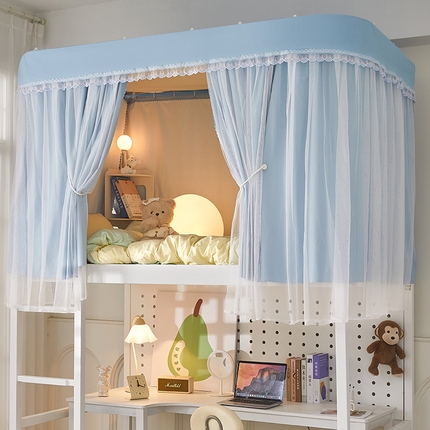 91家纺网 家纺一手货源 找家纺 （总）海虹蚊帐 2025新款双导轨强遮光非涂层静电植绒环保透气床帘款学生蚊帐