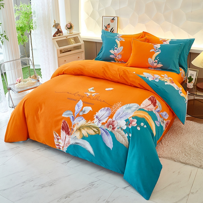 91家纺网 家纺一手货源 找家纺 雲归梦 2024新款加厚全棉生态磨毛大版四件套 美悦东方 蓝