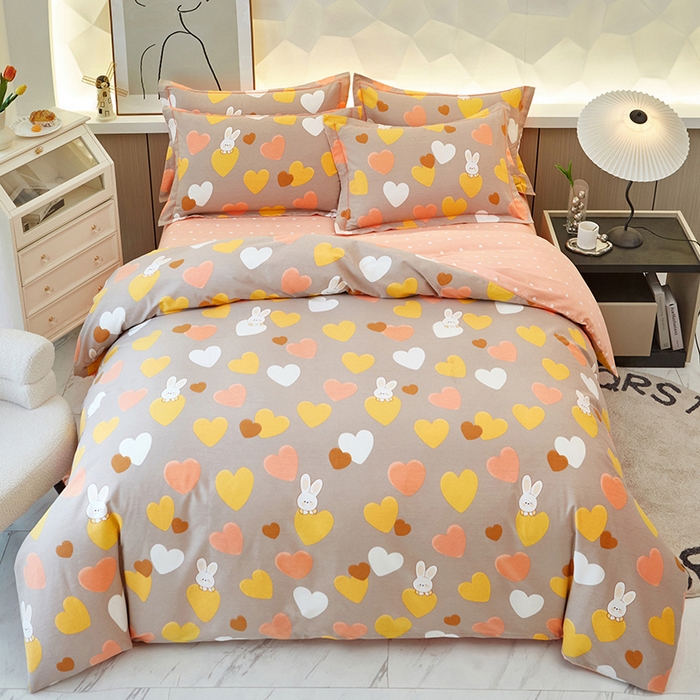 91家纺网 家纺一手货源 找家纺 雲归梦 2024新款加厚全棉生态磨毛大版四件套 星晴 咖