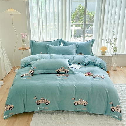 91家纺网 家纺一手货源 找家纺 （总）尚品凤凰2025新款高克重印花牛奶绒四件套-工艺款