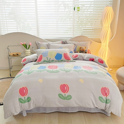 91家纺网 家纺一手货源 找家纺 （总）尚品凤凰2025新款高克重印花牛奶绒四件套-工艺款