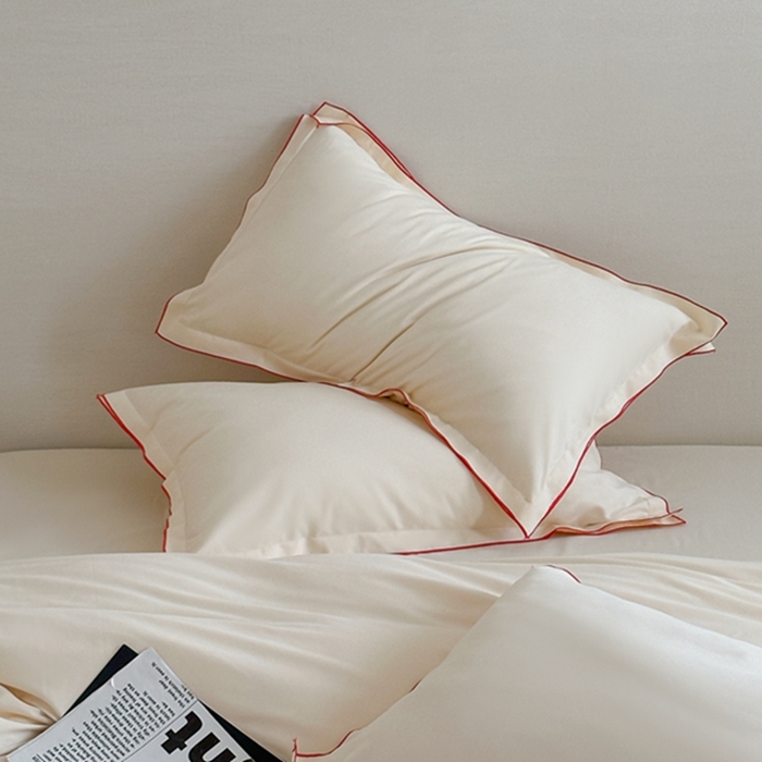 91家纺网 家纺一手货源 找家纺 梦享生活家居 2024新款Ａ类50支全棉磨毛密拷边四件套系列 密拷边奶茶色