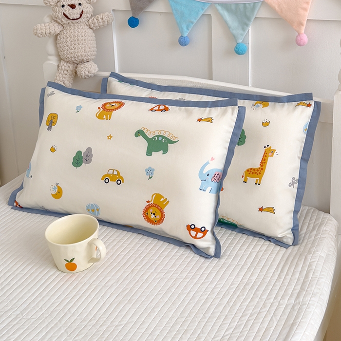 91家纺网 家纺一手货源 找家纺 2024新款A类133x72铂金全棉枕套枕头枕芯七彩童年系列 枕套+枕芯-棚拍图 好利友