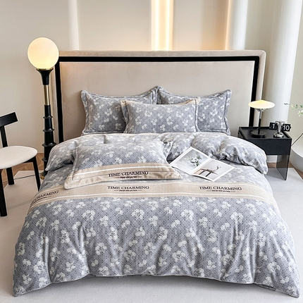 91家纺网 家纺一手货源 找家纺 （总）尚品凤凰2025新款高克重印花牛奶绒四件套-工艺款