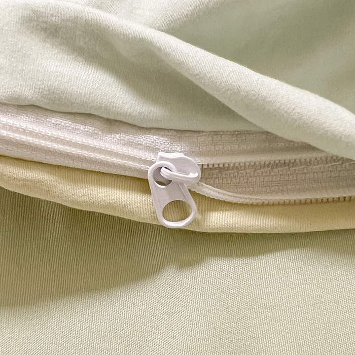 91家纺网 家纺一手货源 找家纺 梦舒羽 2025新款ins卡通可爱小狗刺绣水洗棉磨毛学生宿舍三件套居家四件套 小萨摩-果绿