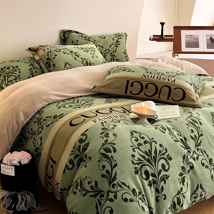 91家纺网 家纺一手货源 找家纺 （总）启程家纺 2024新款A类牛奶绒轻奢大牌风四件套