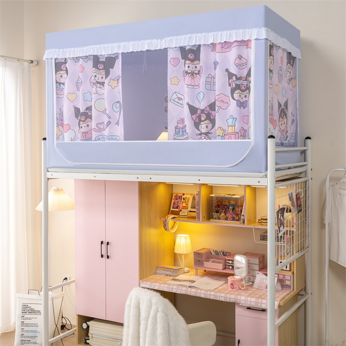 91家纺网 家纺一手货源 找家纺 新太阳蚊帐 2025新款卡通学生遮光床帘 古灵精怪