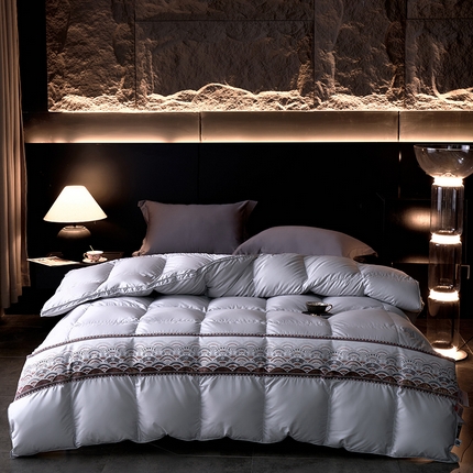 91家纺网 家纺一手货源 找家纺 （总）岚司羽 2024新款95%优质白鹅绒大朵羽绒被-媚人鱼羽绒被净版款式